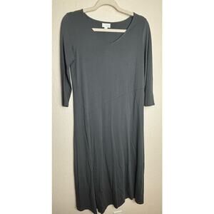 J. Jill Purejill Gray Jersey Knit Maxi Dress XS